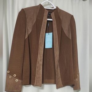 Ming Wang Brown Textured Jacket